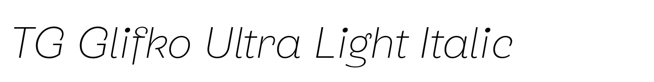 TG Glifko Ultra Light Italic image